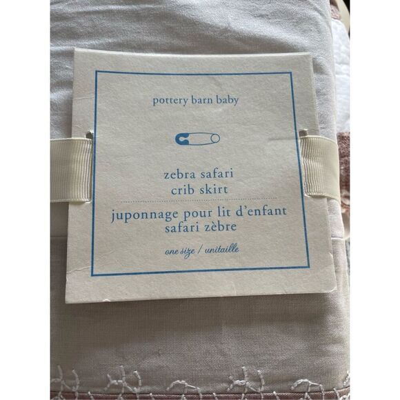 NWT Pottery Barn Kids Zebra Safari Quilt and Crib Skirt - Picture 7 of 9